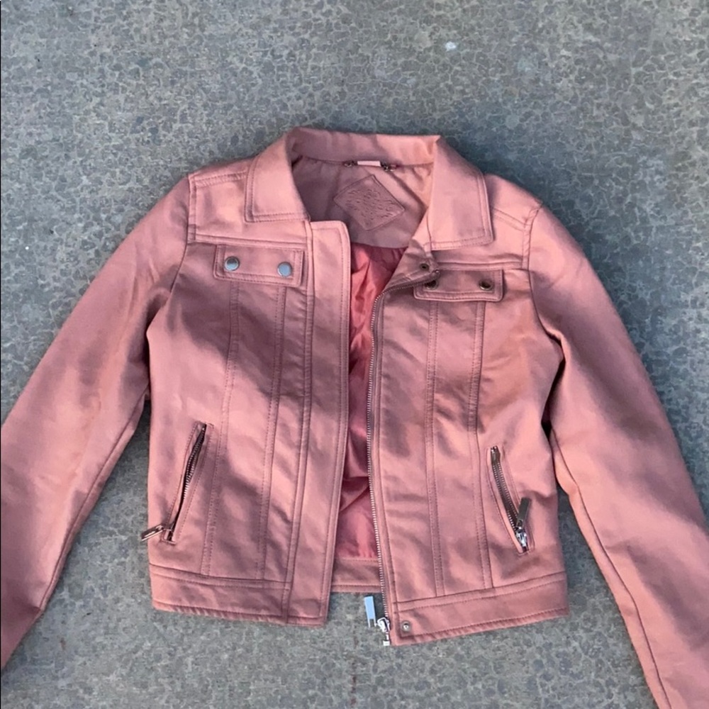 Pink leather jacket